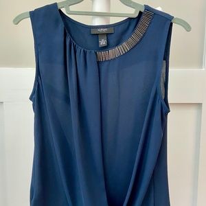 Ladies Sleeveless Navy Blue Top